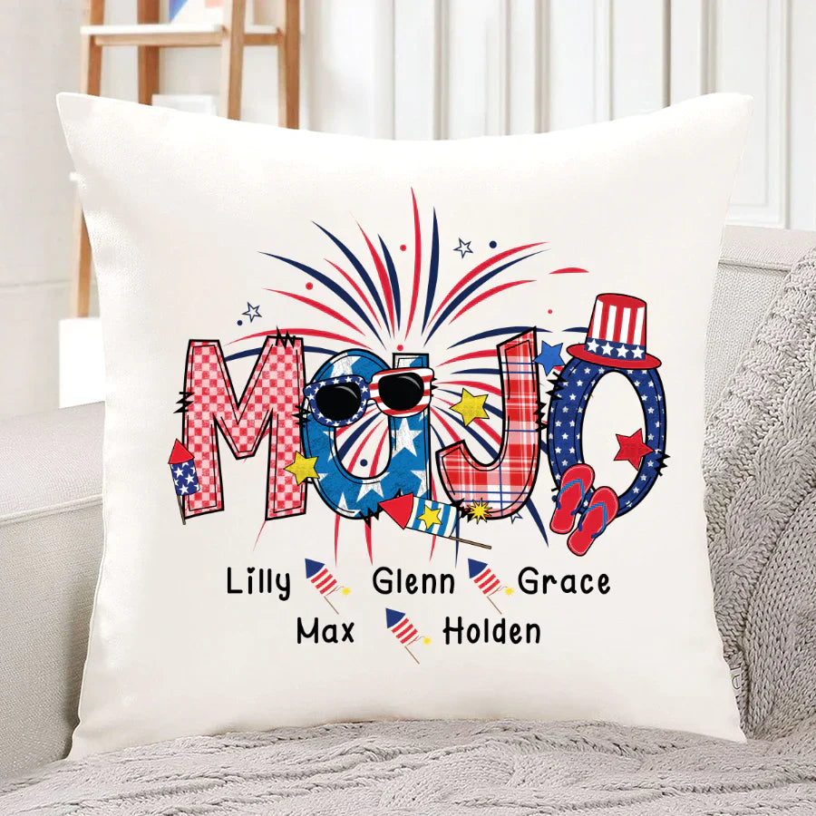 Patriotic Doodle 4th Of July MaJo And Grandkid CTH01 Indoor Pillow