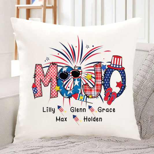 Patriotic Doodle 4th Of July MaJo And Grandkid CTH01 Indoor Pillow