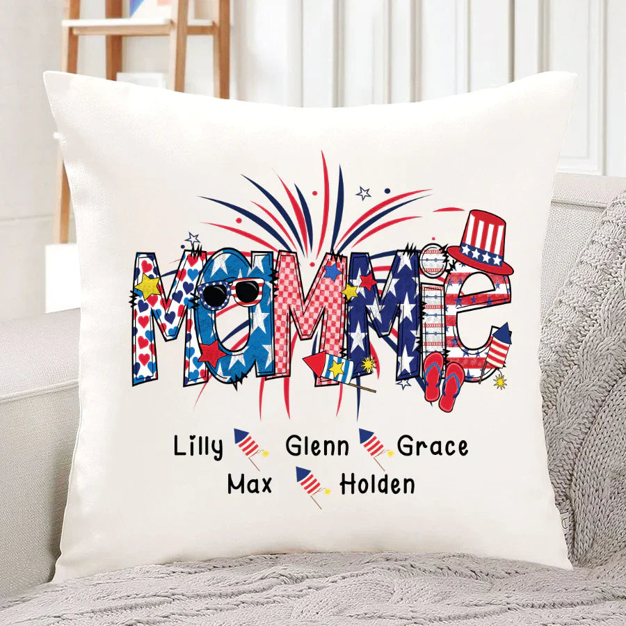 Patriotic Doodle 4th Of July Mamie And Grandkid CTH01 Indoor Pillow