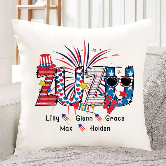 Patriotic Doodle 4th Of July Zuzu And Grandkid CTH01 Indoor Pillow