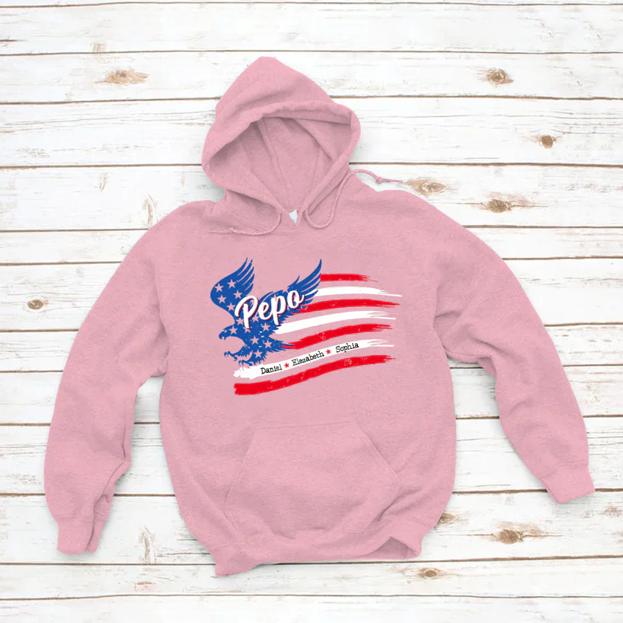 Pepo With Grandkids Names 4th Of July CTL94 Hoodie