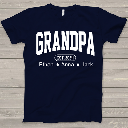 Personalized Dad Grandpa And Grandkids Father's Day Gift Shirt