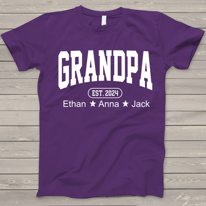 Personalized Dad Grandpa And Grandkids Father's Day Gift Shirt