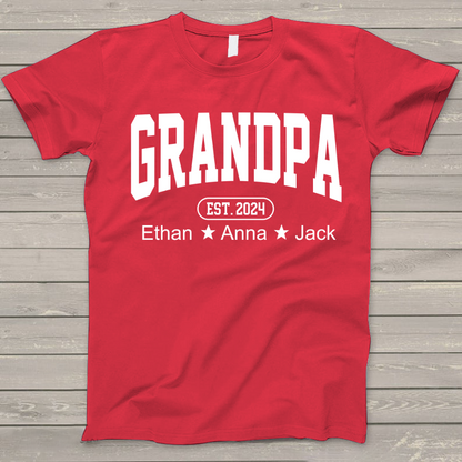 Personalized Dad Grandpa And Grandkids Father's Day Gift Shirt