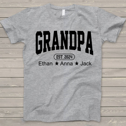 Personalized Dad Grandpa And Grandkids Father's Day Gift Shirt