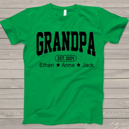 Personalized Dad Grandpa And Grandkids Father's Day Gift Shirt