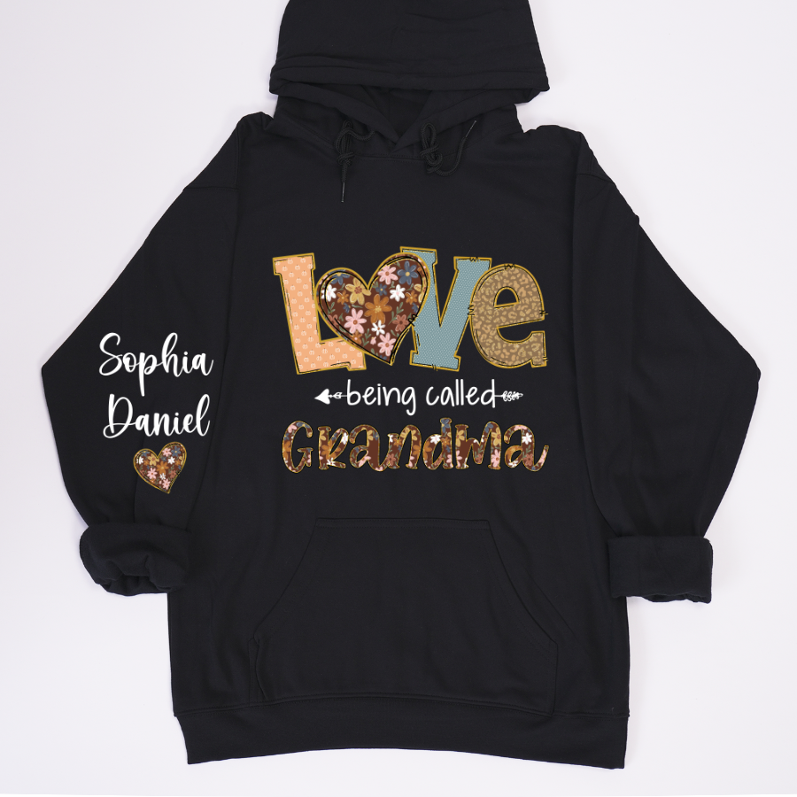 Personalized Grandma Fall Love Being Called Grandma and Custom Grandkids Name Shirt