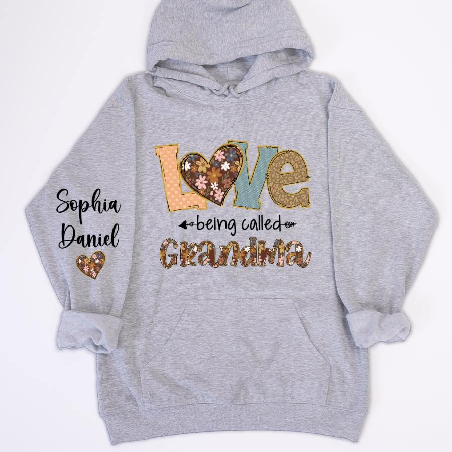 Personalized Grandma Fall Love Being Called Grandma and Custom Grandkids Name Shirt