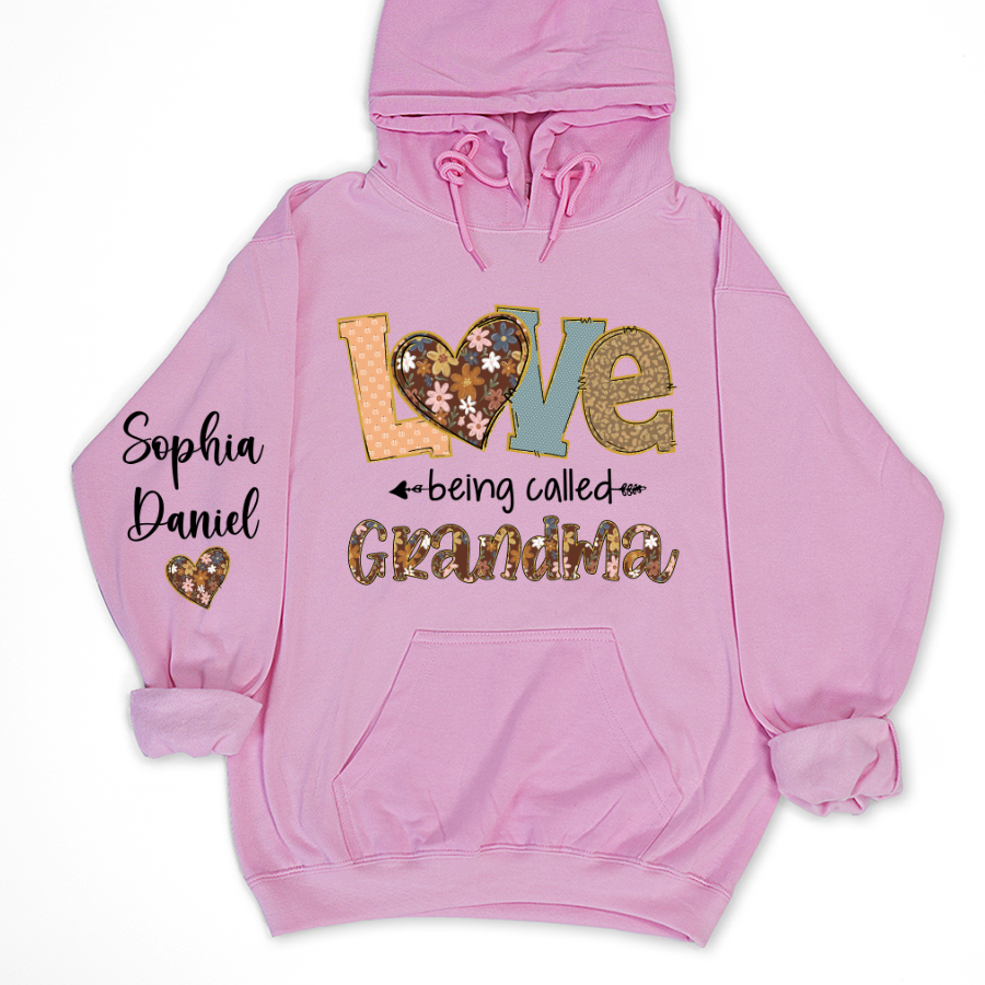 Personalized Grandma Fall Love Being Called Grandma and Custom Grandkids Name Shirt