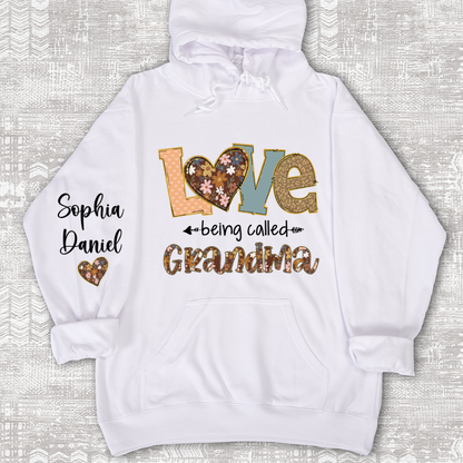 Personalized Grandma Fall Love Being Called Grandma and Custom Grandkids Name Shirt