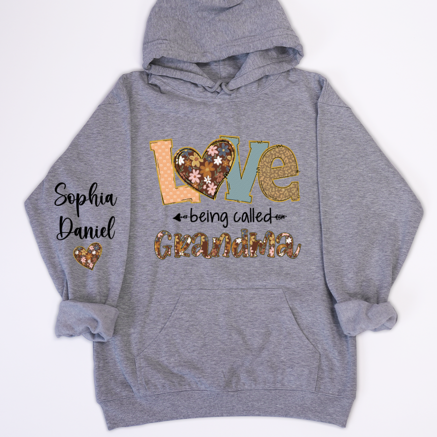 Personalized Grandma Fall Love Being Called Grandma and Custom Grandkids Name Shirt