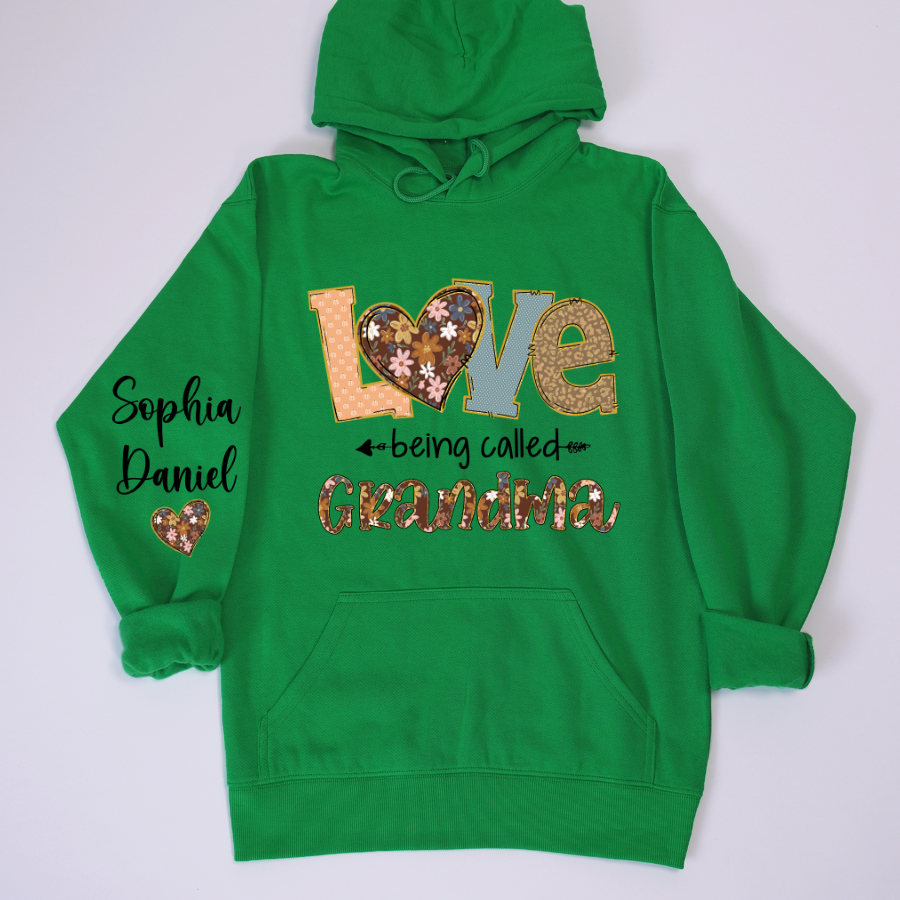 Personalized Grandma Fall Love Being Called Grandma and Custom Grandkids Name Shirt