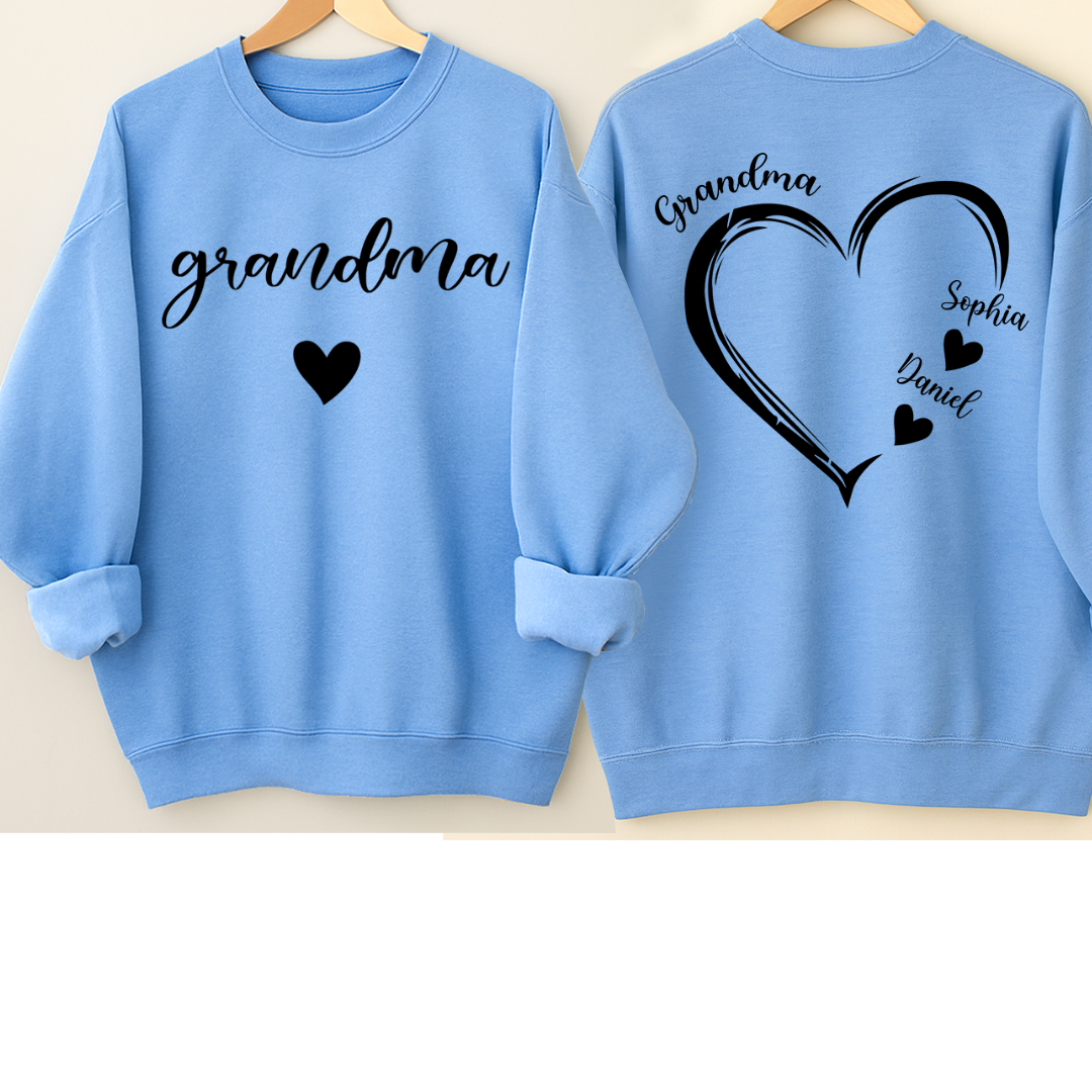 Personalized Grandma Heart And Grandkids Christmas Gift