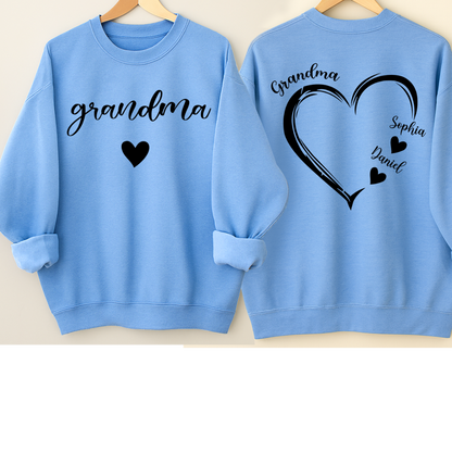 Personalized Grandma Heart And Grandkids Christmas Gift