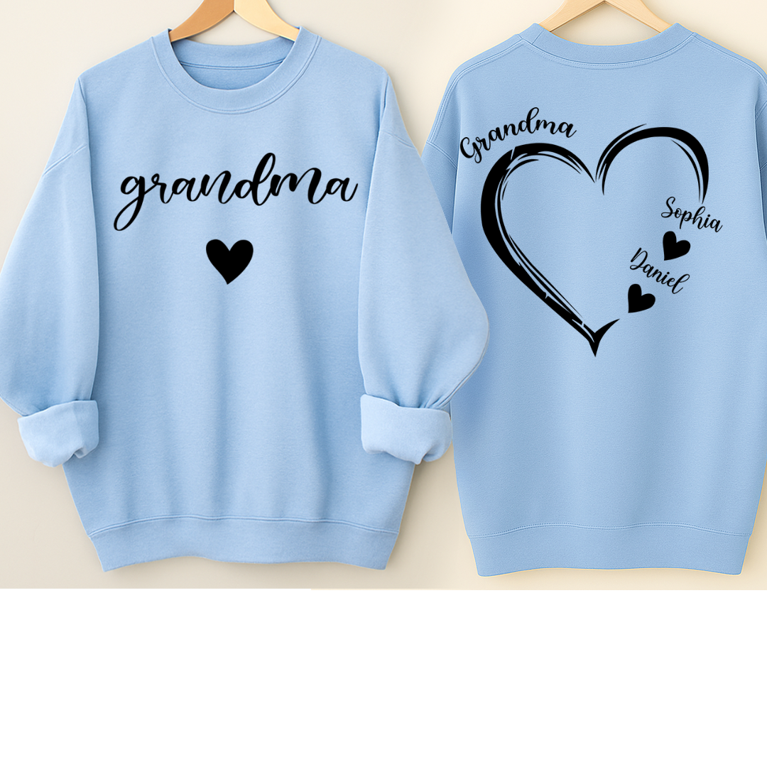 Personalized Grandma Heart And Grandkids Christmas Gift