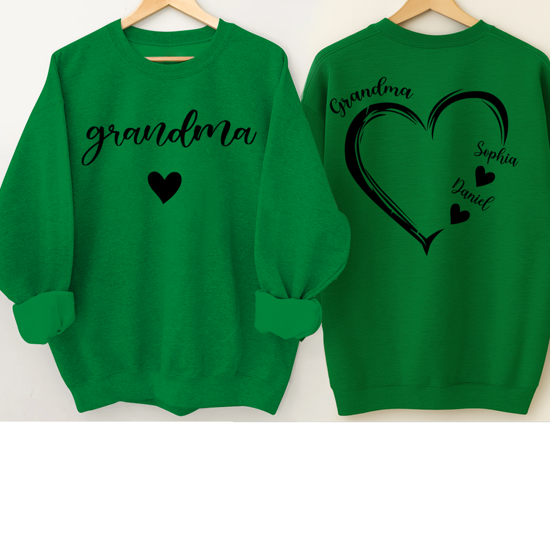 Personalized Grandma Heart And Grandkids Christmas Gift