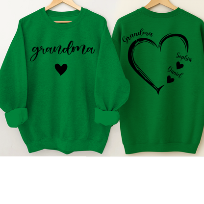 Personalized Grandma Heart And Grandkids Christmas Gift