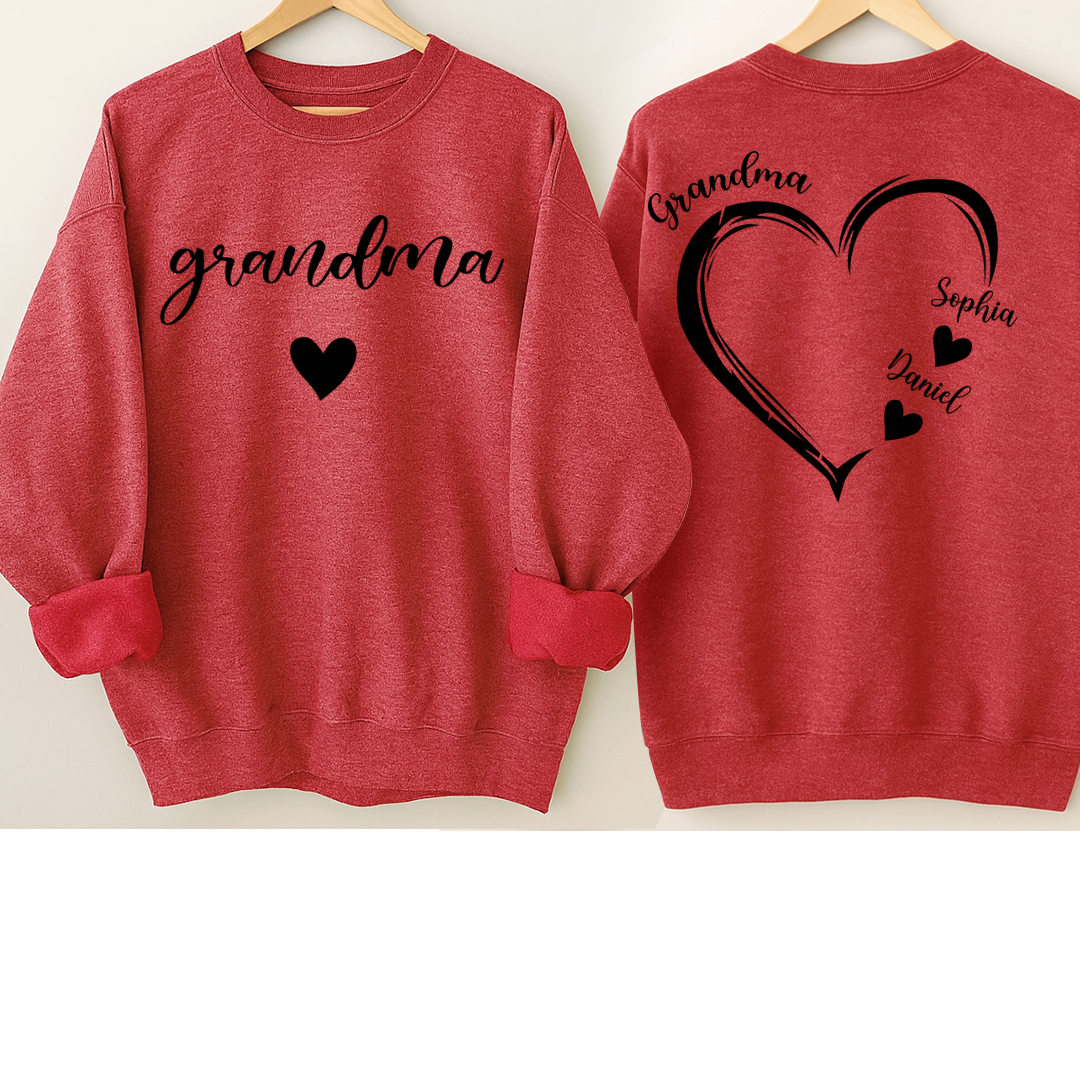 Personalized Grandma Heart And Grandkids Christmas Gift