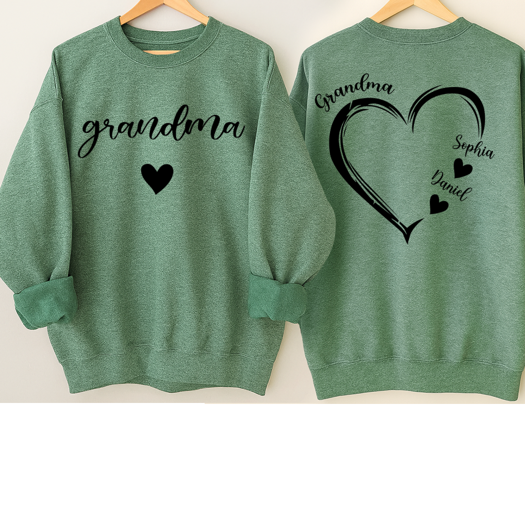 Personalized Grandma Heart And Grandkids Christmas Gift