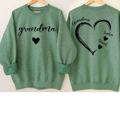 Personalized Grandma Heart And Grandkids Christmas Gift