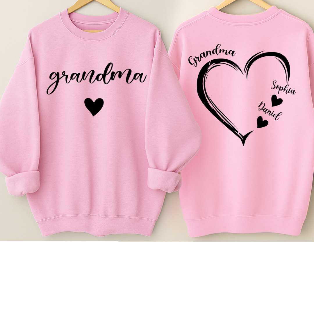 Personalized Grandma Heart And Grandkids Christmas Gift