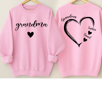 Personalized Grandma Heart And Grandkids Christmas Gift