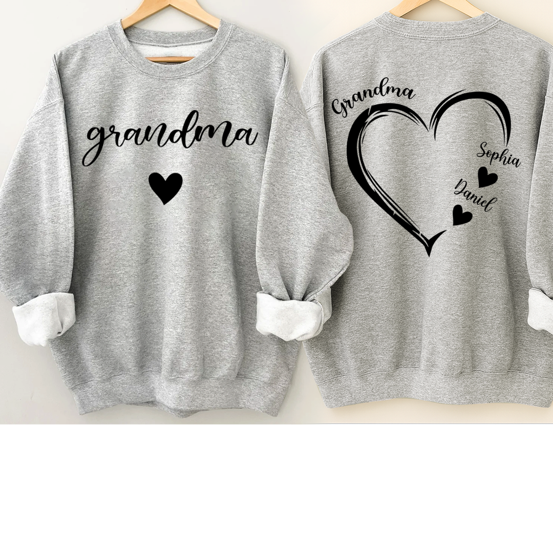 Personalized Grandma Heart And Grandkids Christmas Gift