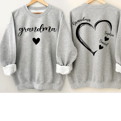 Personalized Grandma Heart And Grandkids Christmas Gift