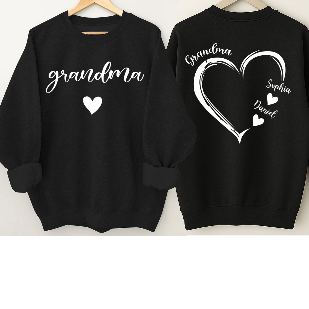 Personalized Grandma Heart And Grandkids Christmas Gift