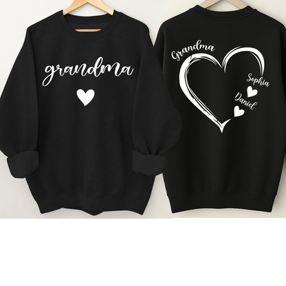 Personalized Grandma Heart And Grandkids Christmas Gift