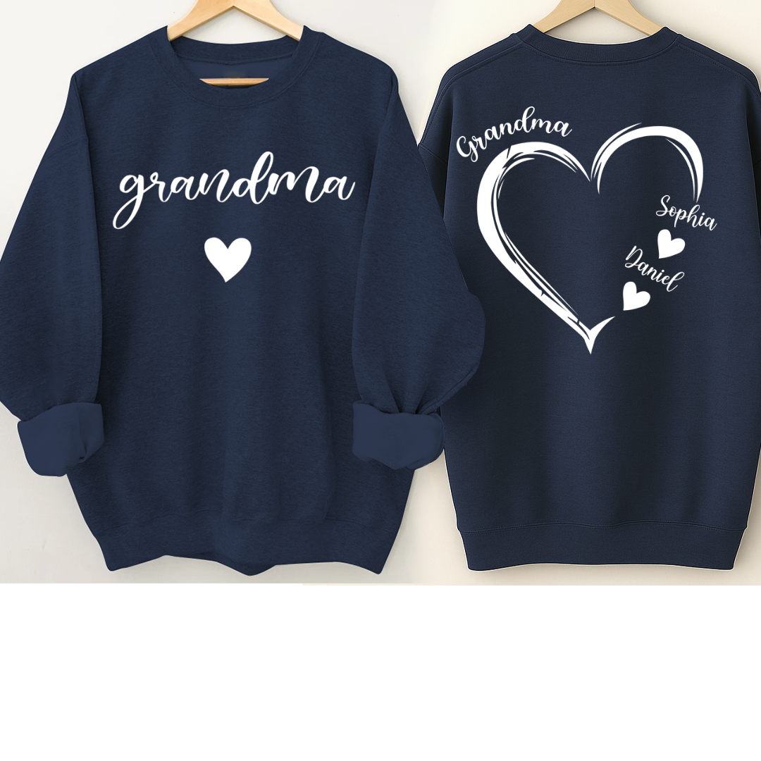 Personalized Grandma Heart And Grandkids Christmas Gift