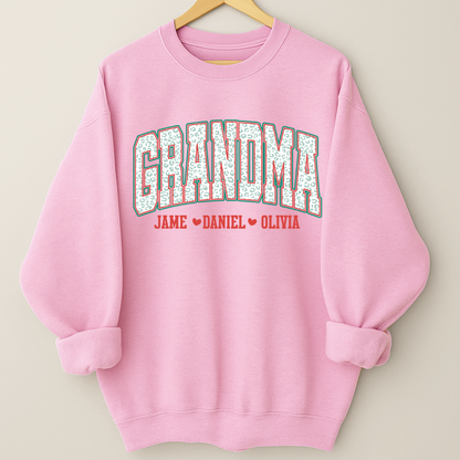 Personalized Grandma and Grandkids Leopard Christmas Gift Shirt