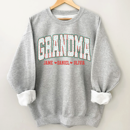 Personalized Grandma and Grandkids Leopard Christmas Gift Shirt