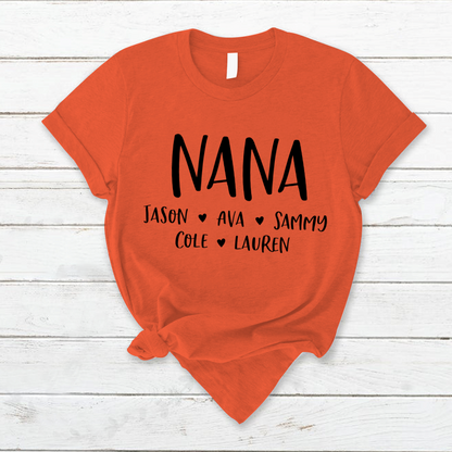 Personalized Nana Shirt, Mother's Day Gifts For Grandma