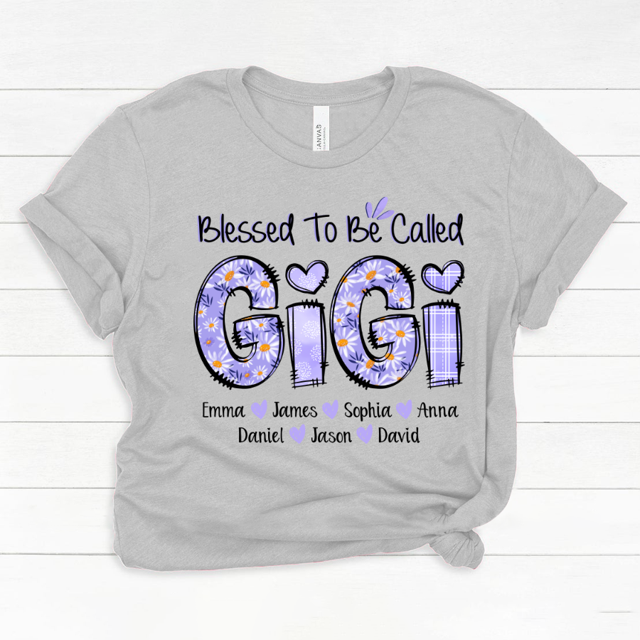 Personalized Blessed To Be Called Gigi Purple With Kids TH Classic Canvas