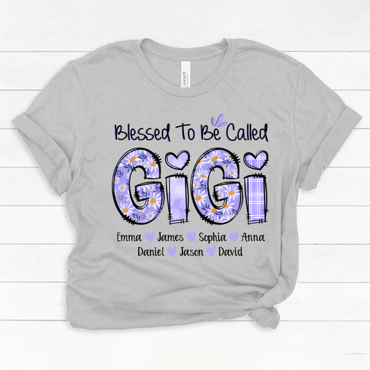 Personalized Blessed To Be Called Gigi Purple With Kids TH Classic Canvas