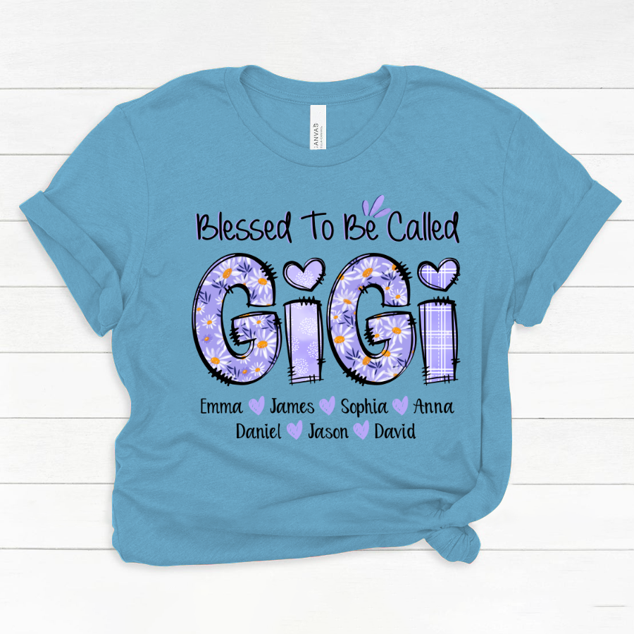 Personalized Blessed To Be Called Gigi Purple With Kids TH Classic Canvas
