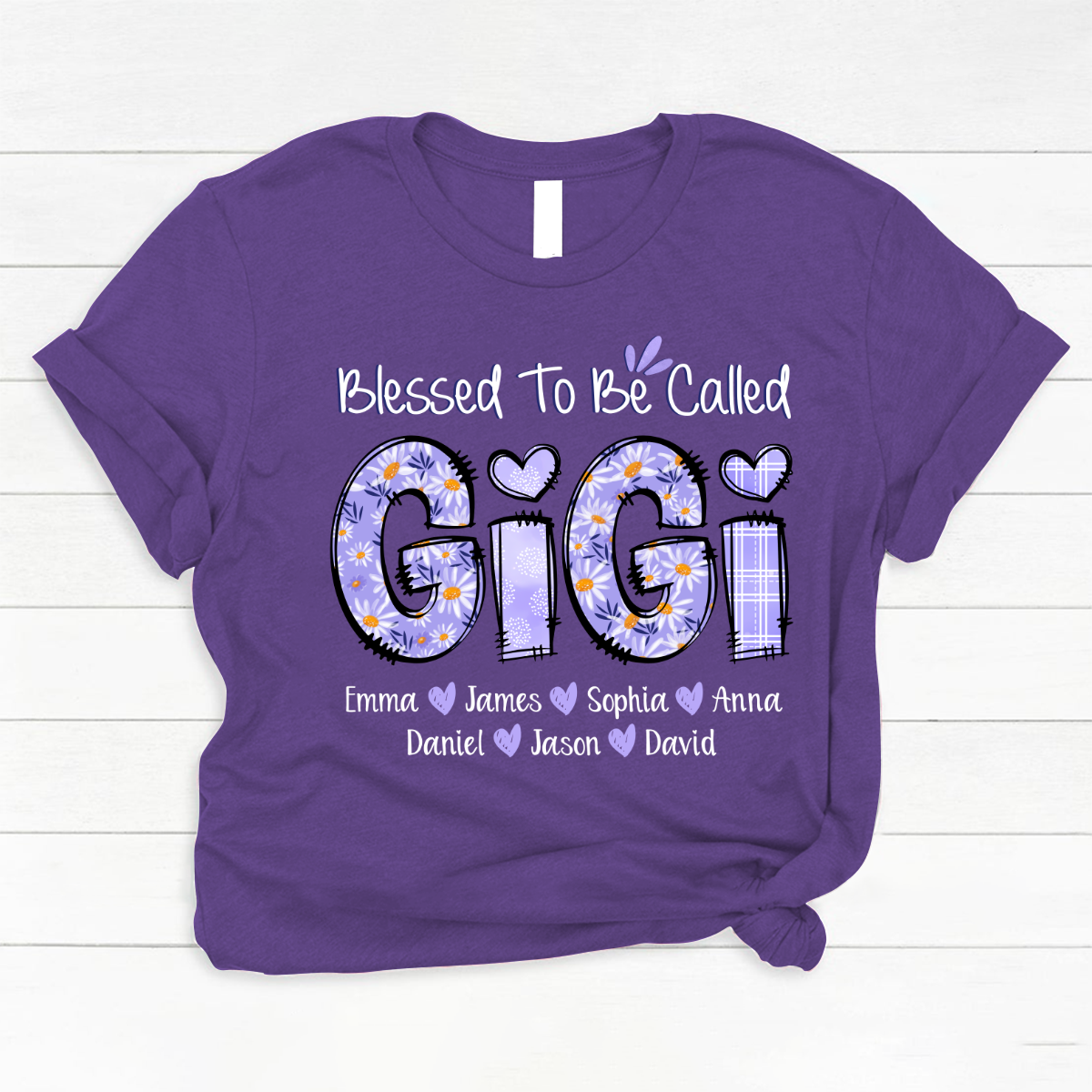 Personalized Blessed To Be Called Gigi Purple With Kids TH Classic Canvas
