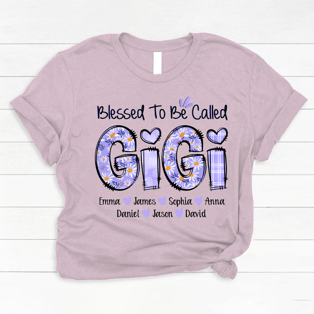 Personalized Blessed To Be Called Gigi Purple With Kids TH Classic Canvas