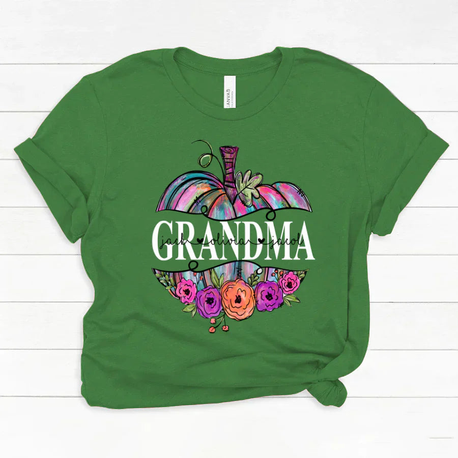 Personalized Grandma Painted Pumpkin 2022 Classic Canvas
