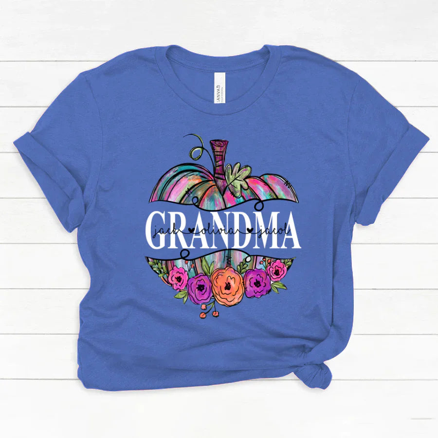 Personalized Grandma Painted Pumpkin 2022 Classic Canvas