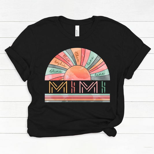 Personalized Grandma Summer Shirt, Custom Nickname Mimi, Mom, Nana Sun Summer Classic Canvas