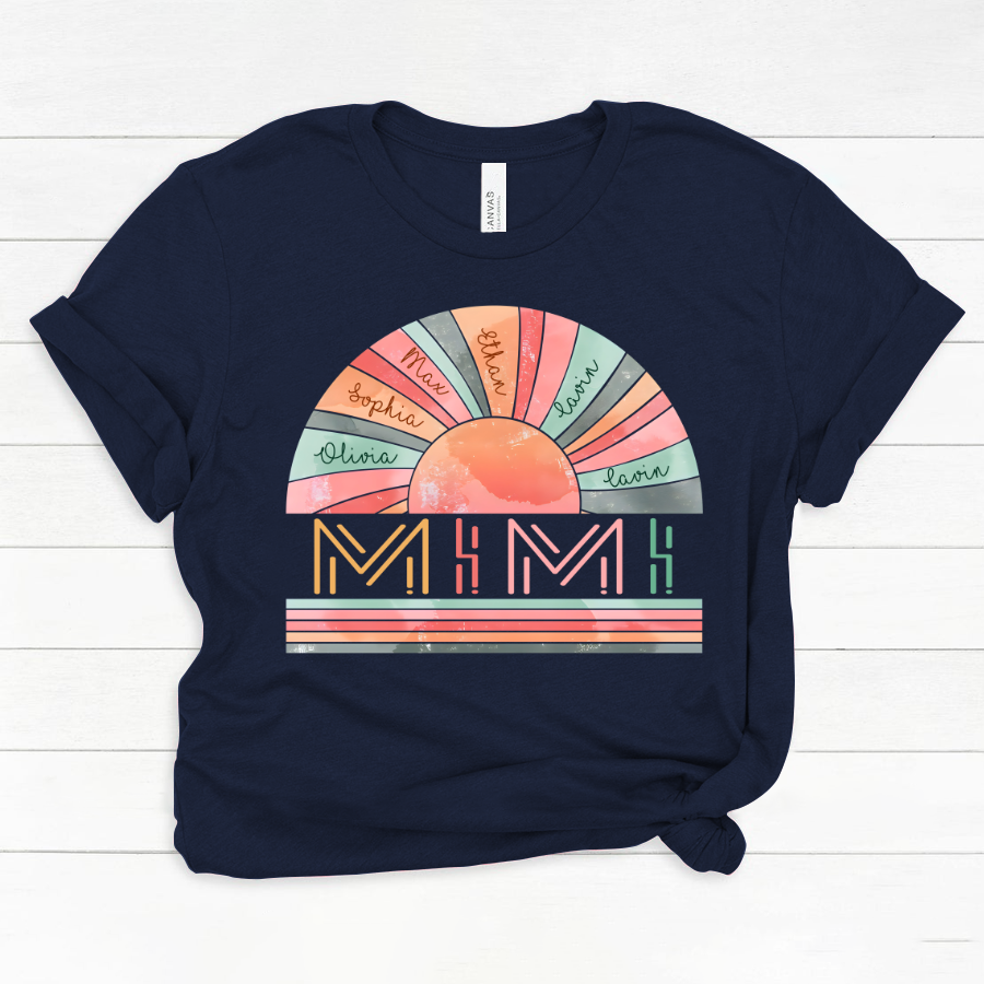 Personalized Grandma Summer Shirt, Custom Nickname Mimi, Mom, Nana Sun Summer Classic Canvas