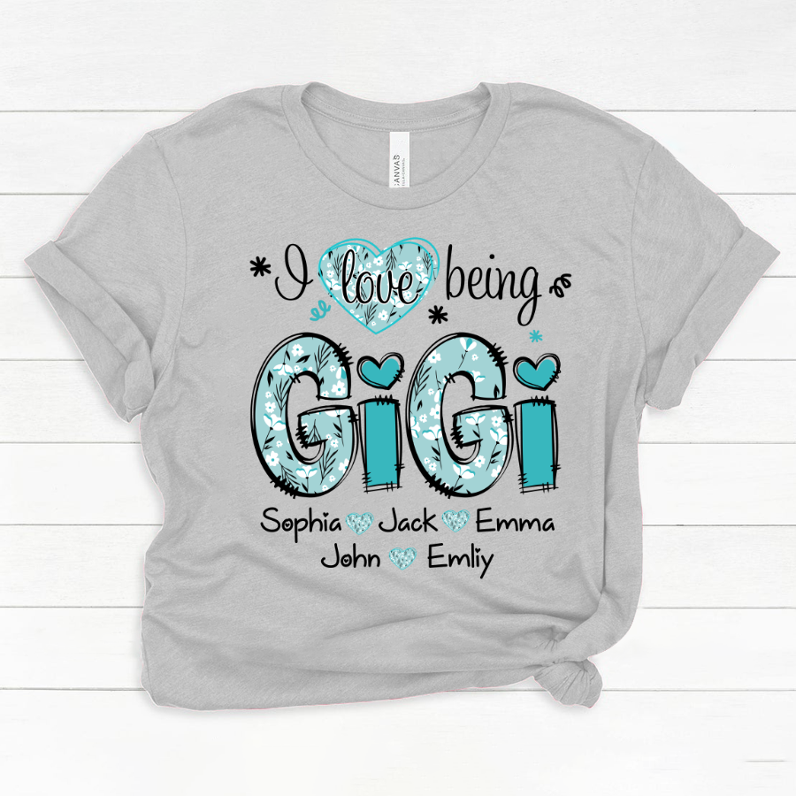 Personalized I love being Gigi Flower Custom Names And Grandkids Mother's Day Classic Canvas