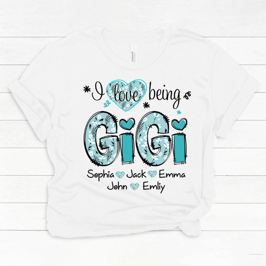 Personalized I love being Gigi Flower Custom Names And Grandkids Mother's Day Classic Canvas