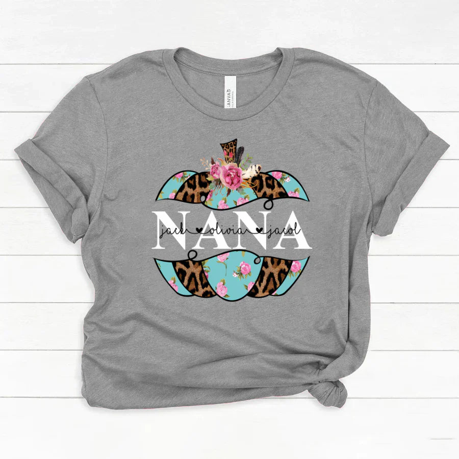 Personalized Nana Pumpkin Flower 2022 Classic Canvas