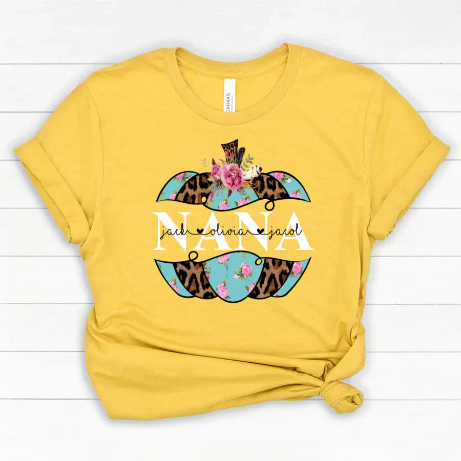 Personalized Nana Pumpkin Flower 2022 Classic Canvas
