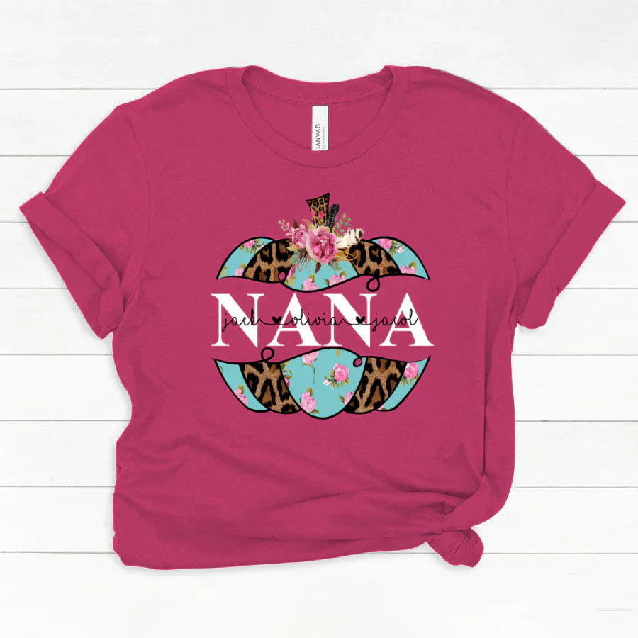 Personalized Nana Pumpkin Flower 2022 Classic Canvas