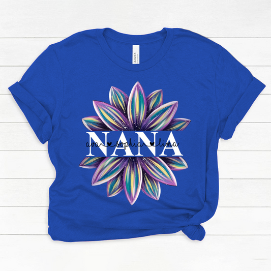 Personalized grandma and grandkids flower trend Classic Canvas