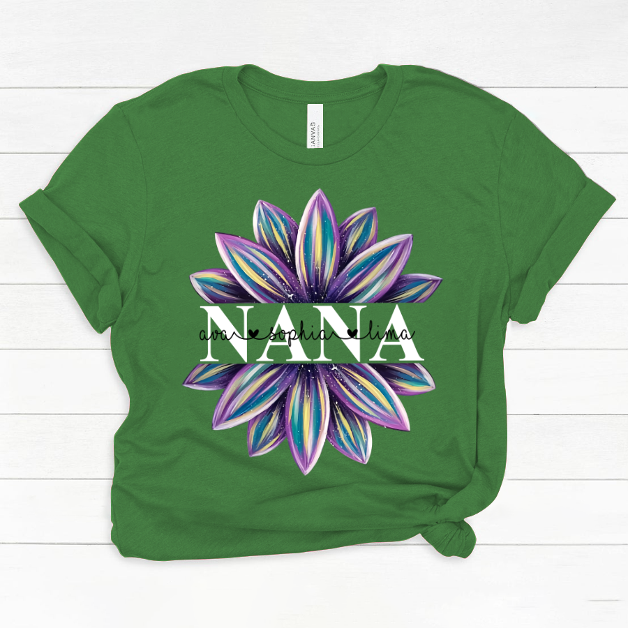 Personalized grandma and grandkids flower trend Classic Canvas